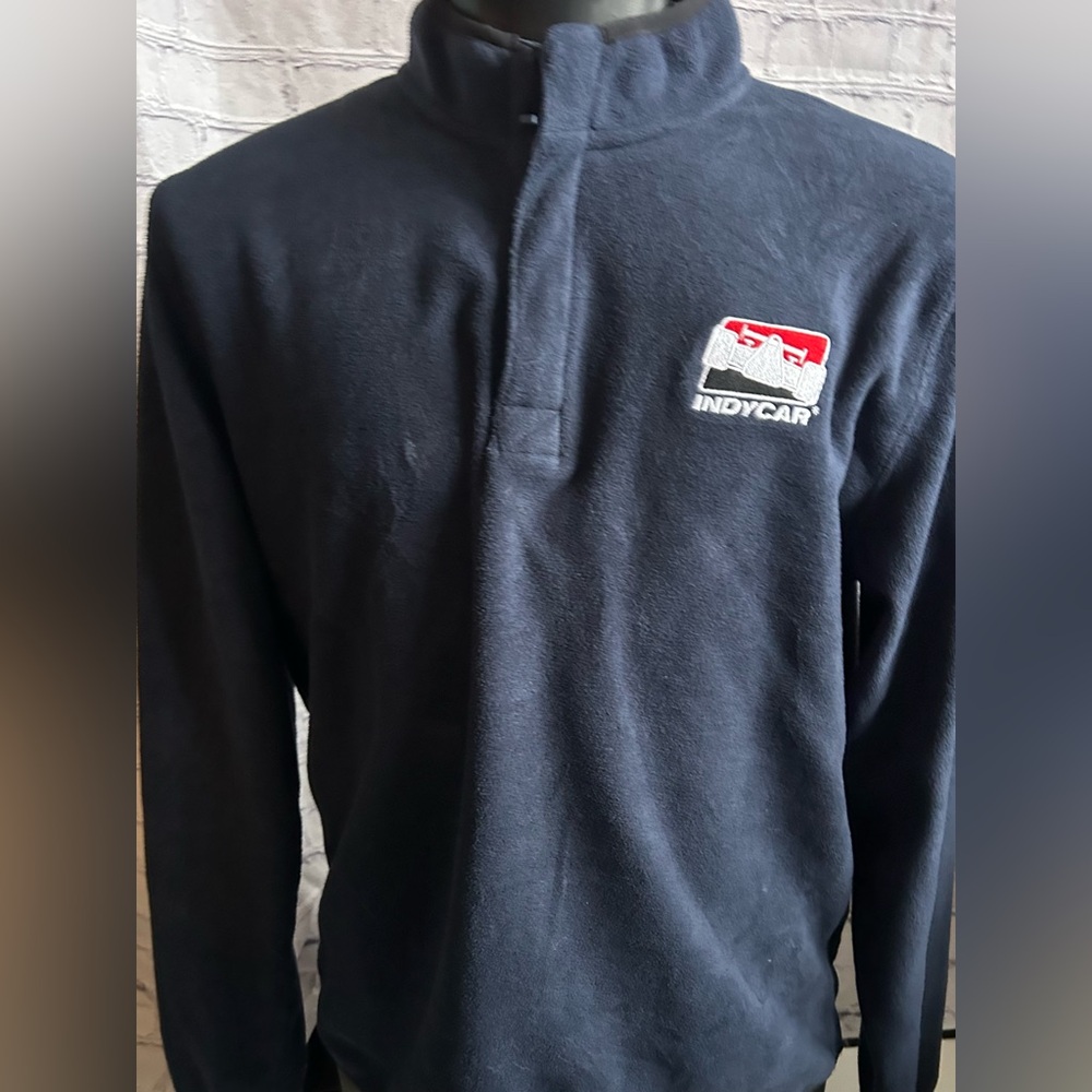NIKE Indycar Mens size medium navy fleece 1/4 zip pull over jacket